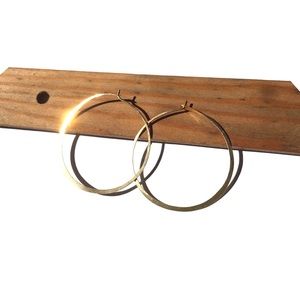 Vintage Solid Gold Hoops 1” Diameter